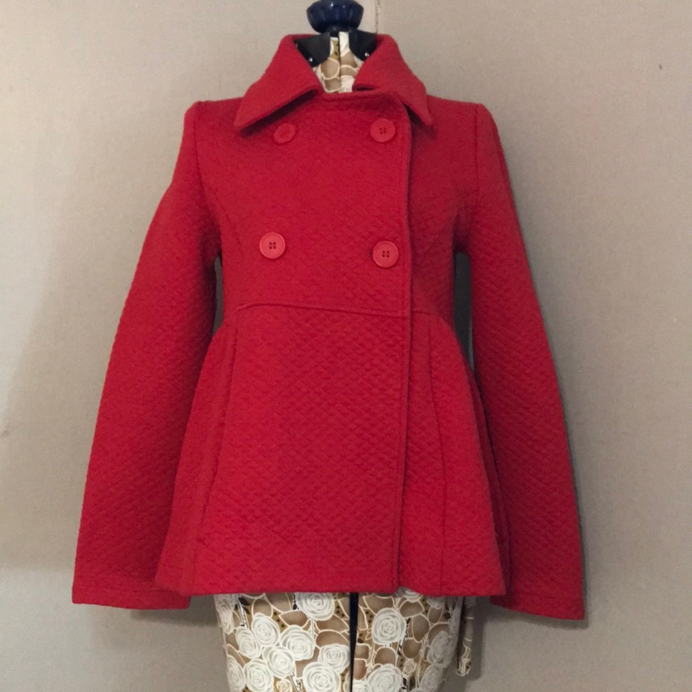 Alfred Sung Red Peplum Jacket/Coat - Picture 1 of 6